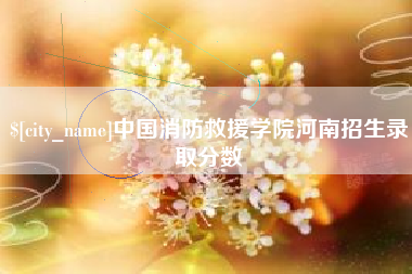 和田中国消防救援学院河南招生录取分数