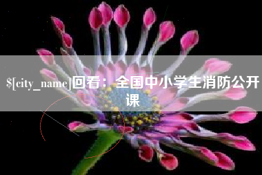 和田回看：全国中小学生消防公开课