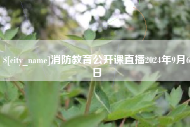和田消防教育公开课直播2024年9月6日