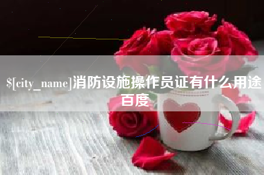 和田消防设施操作员证有什么用途百度