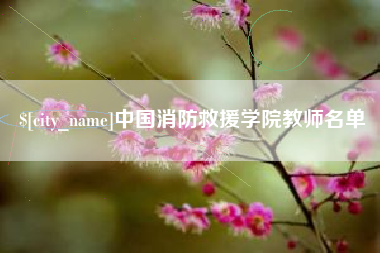 和田中国消防救援学院教师名单