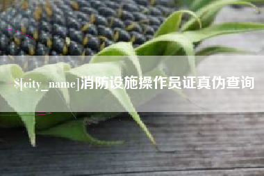 和田消防设施操作员证真伪查询