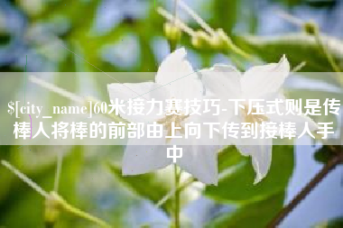 和田60米接力赛技巧-下压式则是传棒人将棒的前部由上向下传到接棒人手中