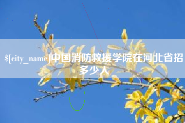 和田中国消防救援学院在河北省招多少人