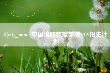 和田中国消防救援学院2019招生计划