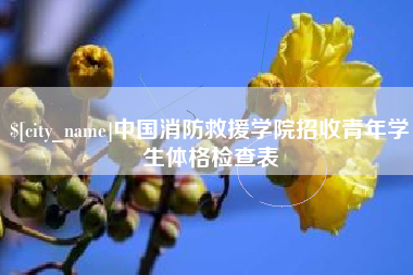 和田中国消防救援学院招收青年学生体格检查表